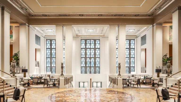 Lobby of the newly renovated Waldorf Astoria