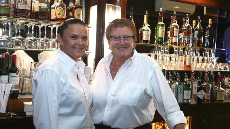 Maureen Donohue-Peters (right) owns Donohue’s Steak House, which is managed by her niece, Mary Barrie (left). The two began Donohue’s East in Westhampton Beach together in July 2025.