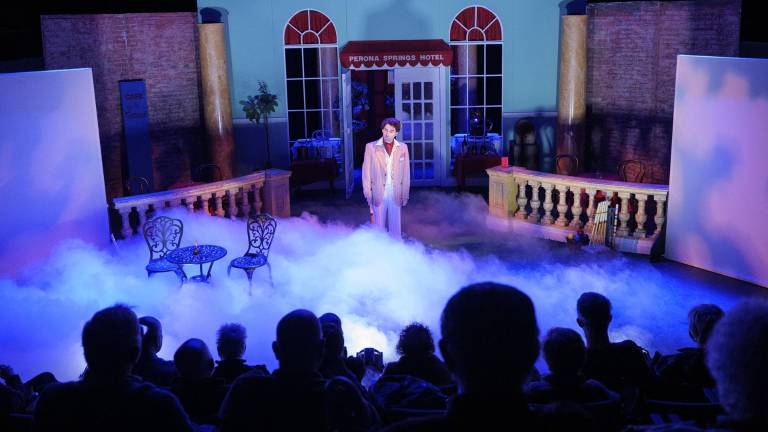 Daniel Yaiullo as Georgie Frobisher in the opening scene of <i>The Croquet Player </i>at Theater for the New City.