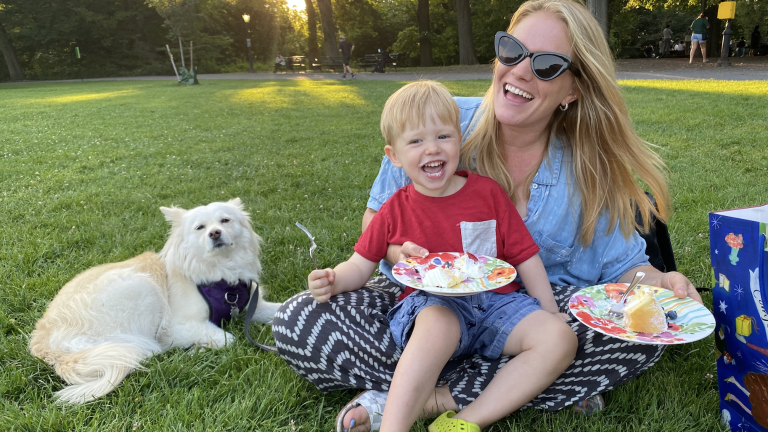 Grace McCaffrey and her son, Finn, who inspired “Knox &amp; the Magic Raindrops.”