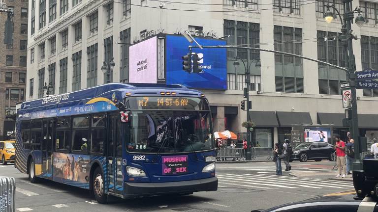 The MTA will begin to issue fines to vehicles through bus-mounted cameras along the M7 bus route, which runs from West 147th Street to West 14th St.