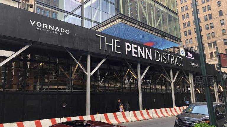 The early plan from the Governor’s office to use tax revenue from new office towers around Penn Station was scuttled when Vornado Realty Trust said it was only going to complete two of the towers and halt the others due to the soft commercial office market. Photo: Keith J. Kelly
