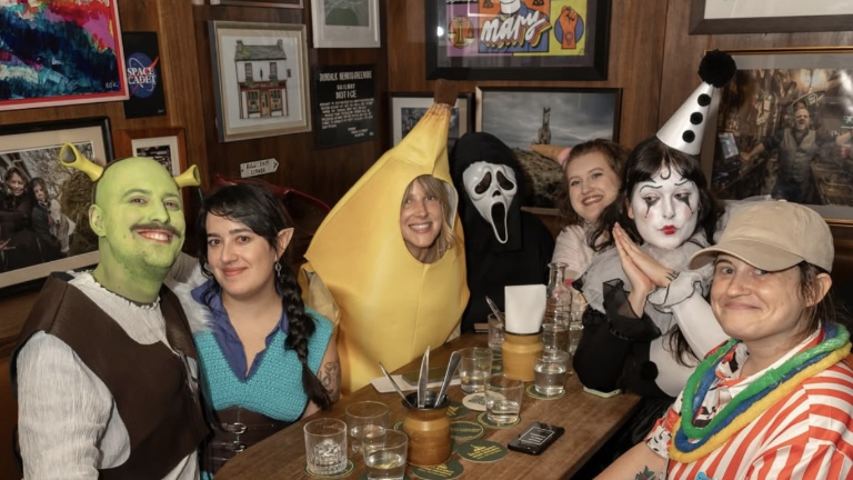People you don’t meet online, at least not all at once. Halloween at The Dead Rabbit on Stone Street.