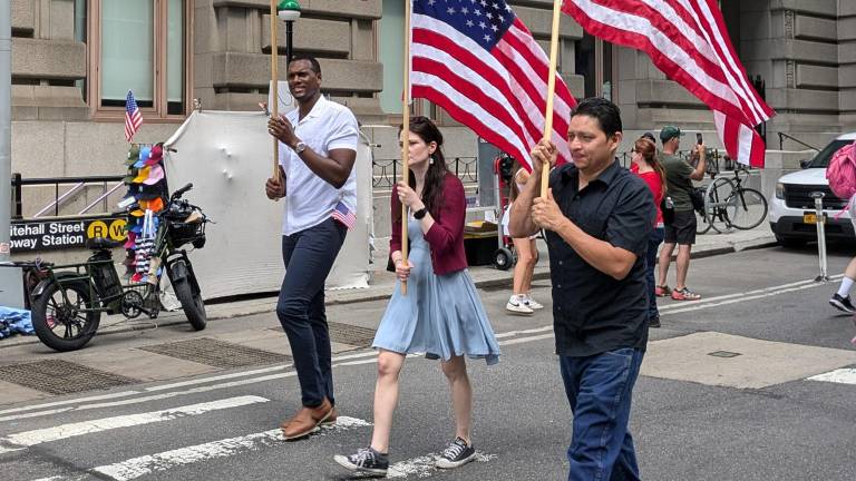 Independence Day Parade, July 4, 2024; NY State Assemblyman Charles Fall at left.