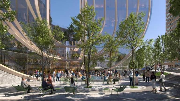 Soloviev’s is teaming up with Mohegan in a bid to land a license on the East River, just south of the United Nations calling its project “Freedom Plaza” and proposing a 4.7 acre public park and a museum.