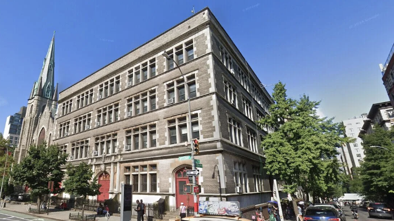 Photo of 200 West 97th street which is being sold to developers. The 136-year old Gothic revival church (visible in distance) is not part of the deal.