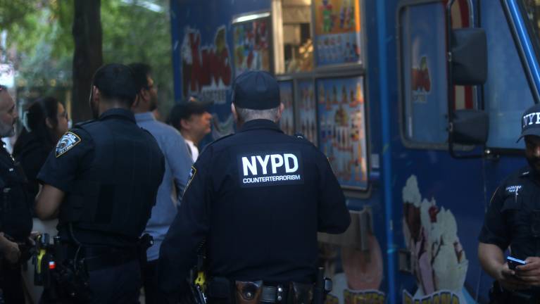 Officers enjoyed King Softee ice cream too. It was a big hit at the 6th Precincts National Night Out.